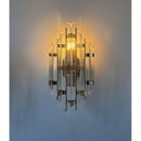 Pair of vintage brass and altuglas wall lamp, Italy 1970
