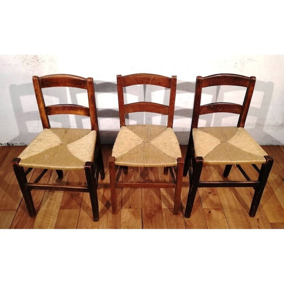 Image 1 of Vintage children's chair in wood and straw