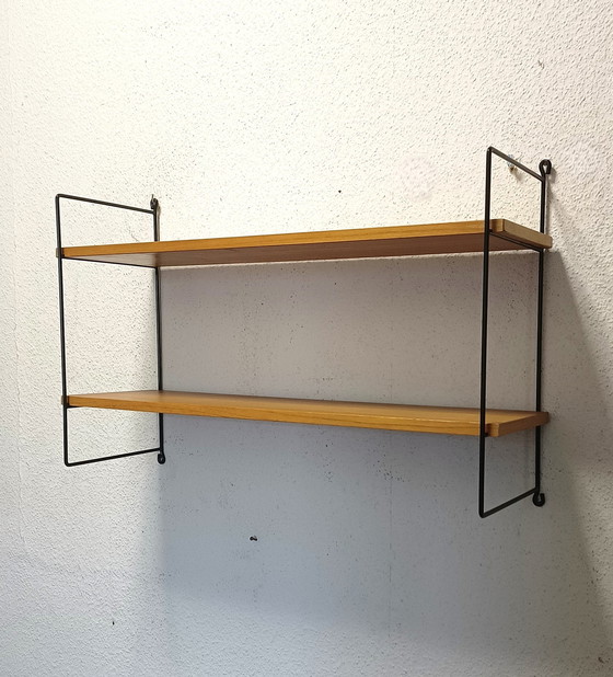 Image 1 of Fifties Wall Rack With Two Shelves