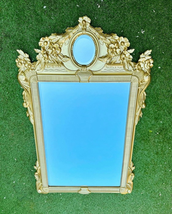 Image 1 of Specchio classico vintage DeKnudt Trumeau dorato