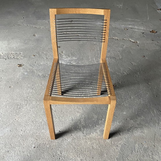 Image 1 of Set di 6 sedie vintage in rovere massello e metallo