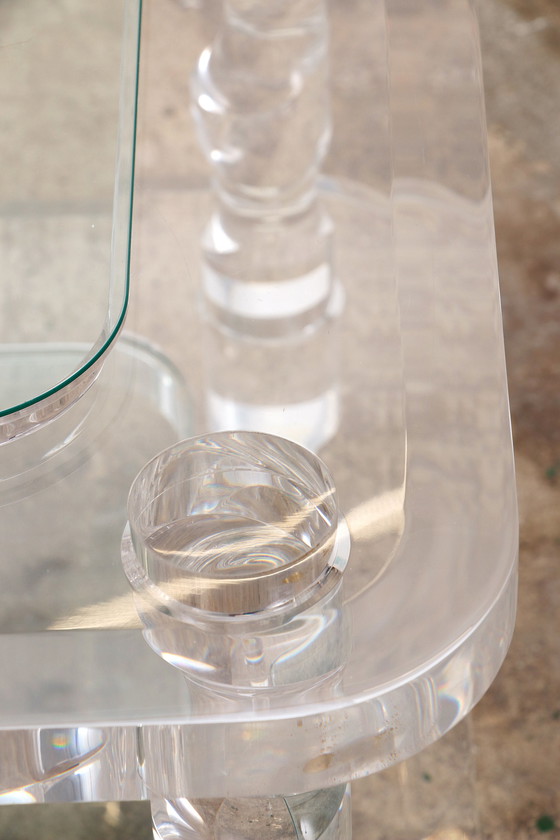 Image 1 of French Coffee Table Lucite and Glass Maison Romeo, 1970s