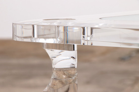 Image 1 of French Coffee Table Lucite and Glass Maison Romeo, 1970s