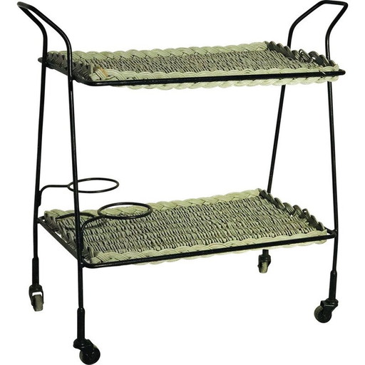 Rattan and metal vintage sideboard