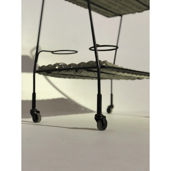 Image 1 of Rattan and metal vintage sideboard