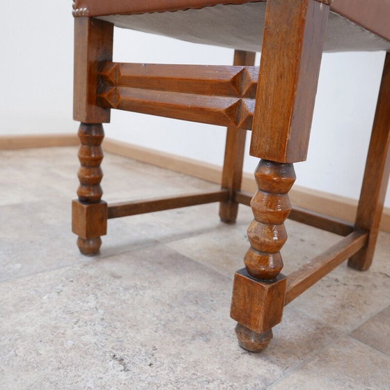 Image 1 of Set of 4 vintage Deco Dining Chairs Charles Dudouyt, French 1940s