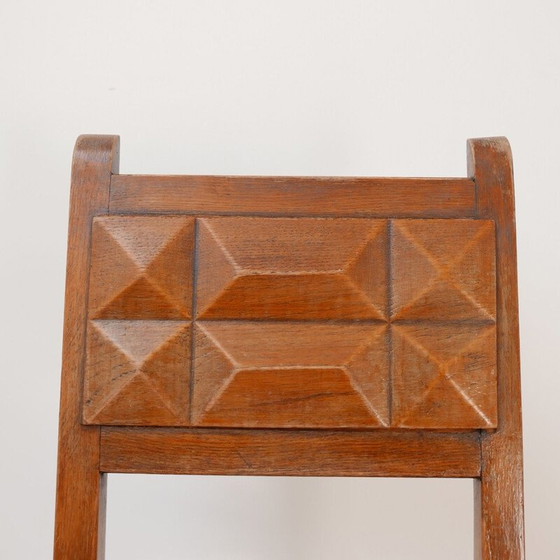 Image 1 of Set of 4 vintage Deco Dining Chairs Charles Dudouyt, French 1940s
