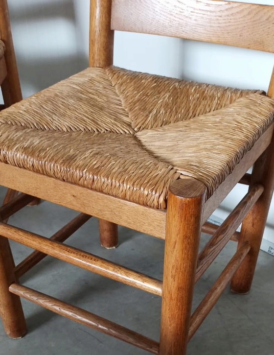 Image 1 of 4x vintage oak and cane chairs