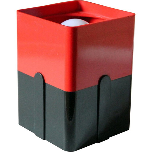 Lampada da tavolo vintage in plastica bicolore, Italia