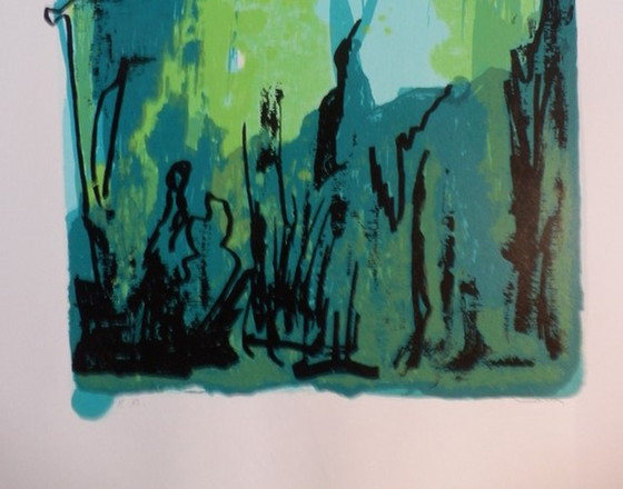 Image 1 of Carry Tefsen Gr Silkscreen Green Forest Hand signed