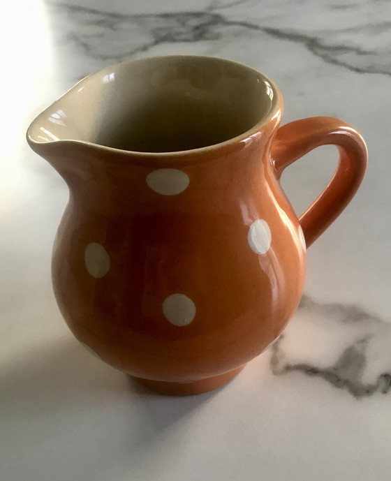 Image 1 of Vintage Beck France Polka Dot Pitcher