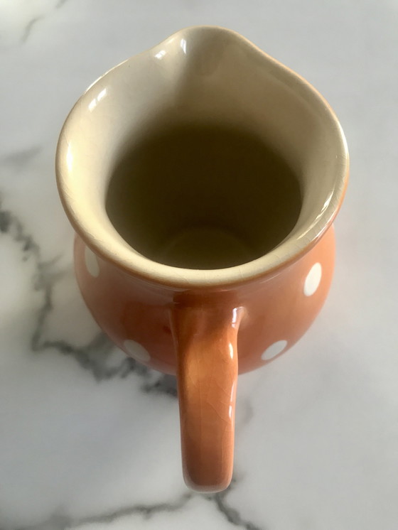 Image 1 of Vintage Beck France Polka Dot Pitcher