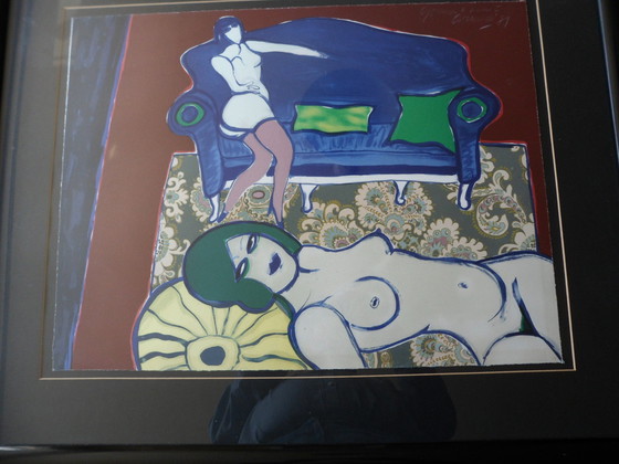 Image 1 of Corneille - lithographie "Le Divan Bleu" - 1979