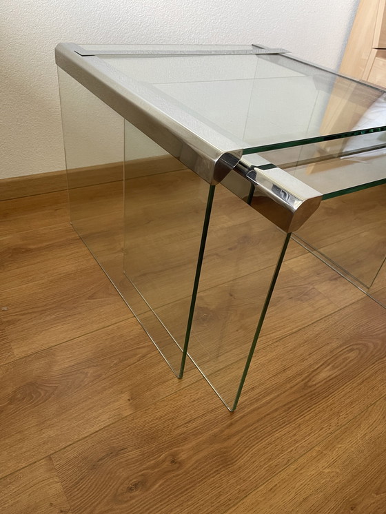 Image 1 of 2x Gallotti & Radice Glass Side Tables