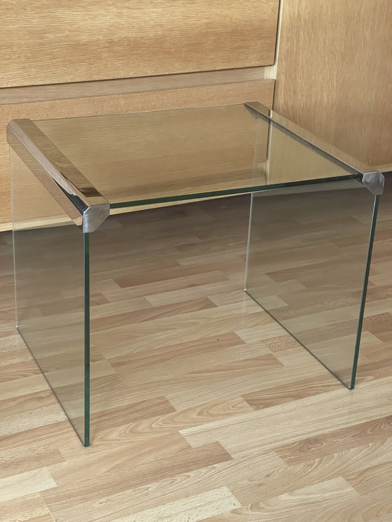 Image 1 of 2x Gallotti & Radice Glass Side Tables