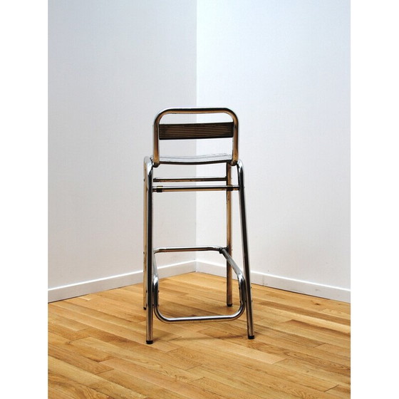 Image 1 of Vintage Albane bar stool in aluminum and stainless steel