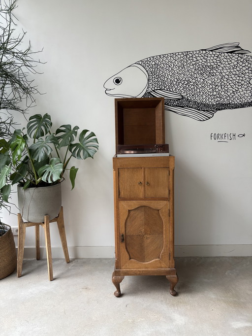 Antique Gramophone Cabinet Solid Wood