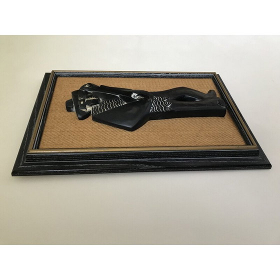 Image 1 of Bassorilievo d'epoca "Musicista messicano con chitarra" in gesso