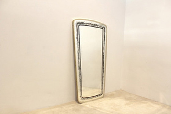 Image 1 of Miroir encadré en laiton du Mid Century, France