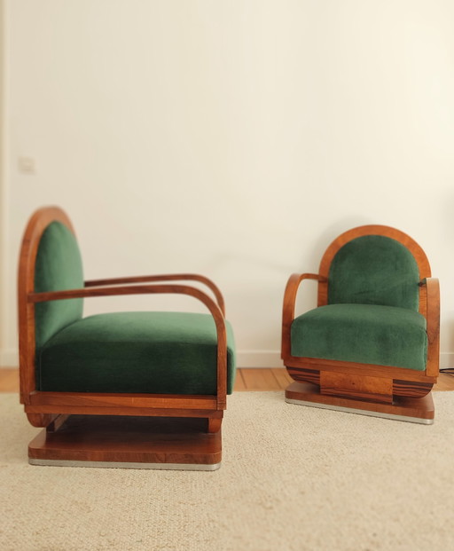 Pair of art deco armchairs - 1930s