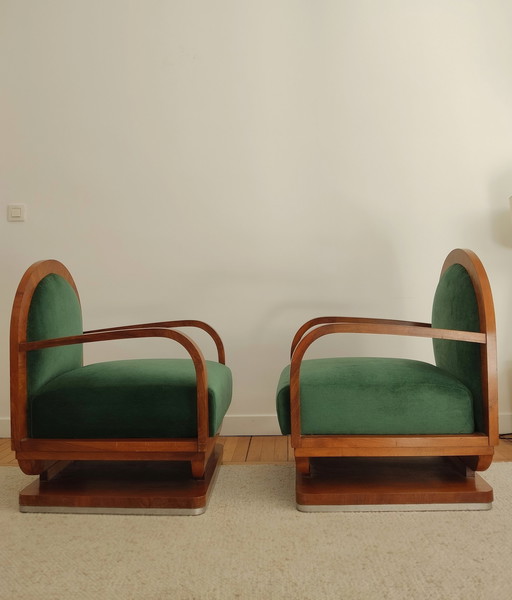 Pair of art deco armchairs - 1930s