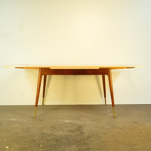 Height-adjustable coffee table, maple, beech, 1950s