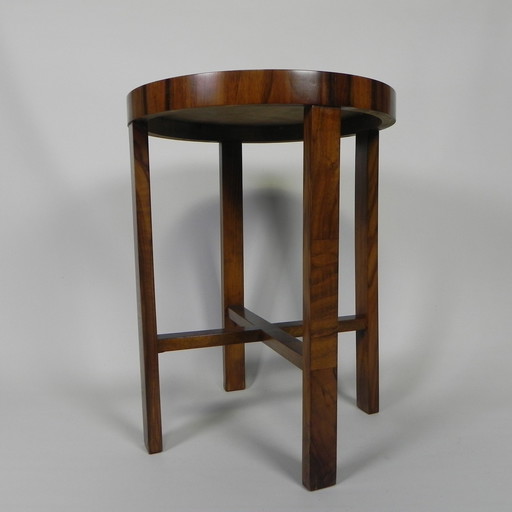 Carrot Walnut Art Deco Side Table, 1930s