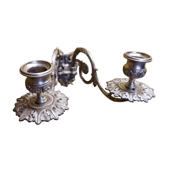 Image 1 of Vintage Brass Wall Candlestick Early 20th Century
