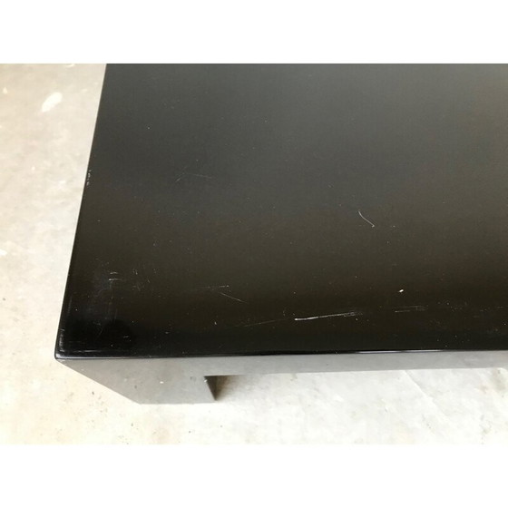Image 1 of Pair of vintage coffee tables in black lacquered wood, 1970