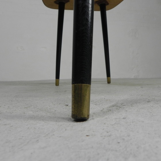Image 1 of Vintage Coffee Table With Glass Top And Angled Legs