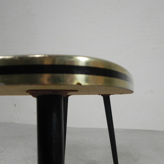 Image 1 of Vintage Coffee Table With Glass Top And Angled Legs