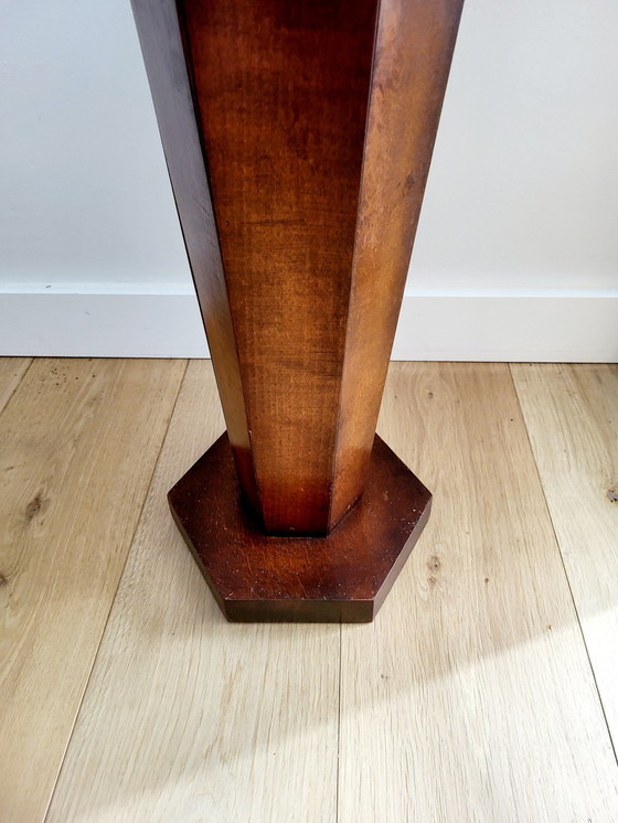 Image 1 of Art Deco Hexagonal Side Table Or Plant Stand, Wood