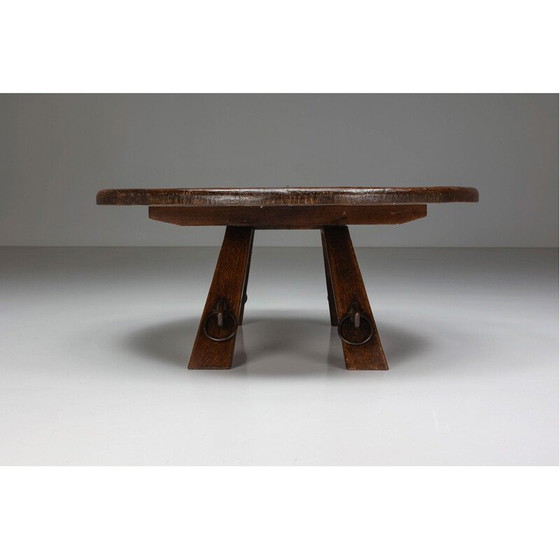 Image 1 of Rustic vintage coffee table with ring, 1960