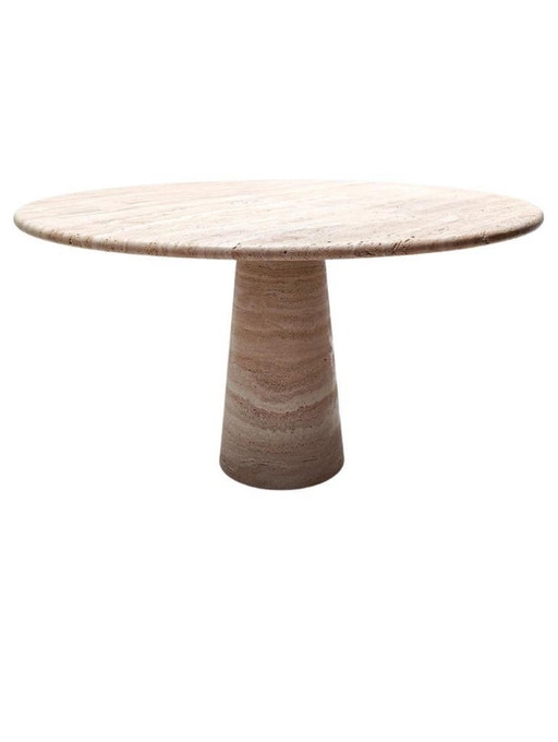 Vintage Travertine Round Dining Table