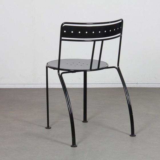 Image 1 of Vintage Palais Royal chair in black lacquered metal by Jean-Michel Wilmotte for Academy, 1986