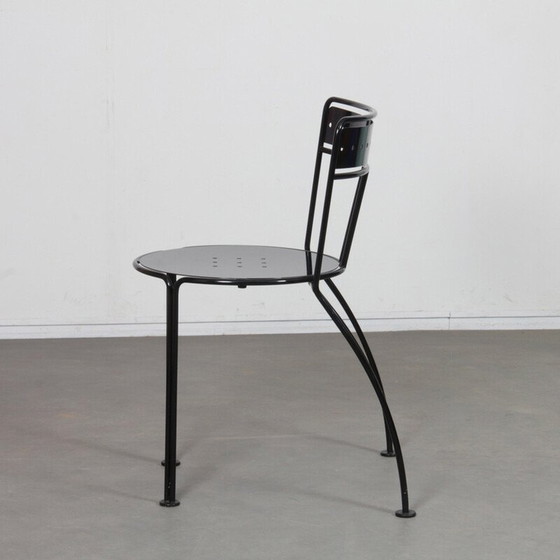 Image 1 of Vintage Palais Royal chair in black lacquered metal by Jean-Michel Wilmotte for Academy, 1986