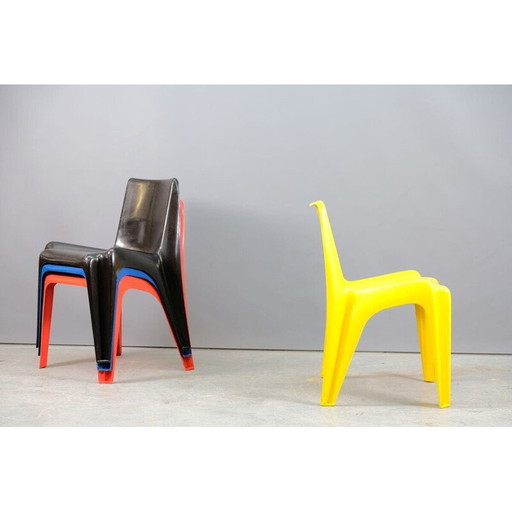 Set of 4 vintage fiberglass chairs by Helmut Bätzner for Bofinger, Germany 1960