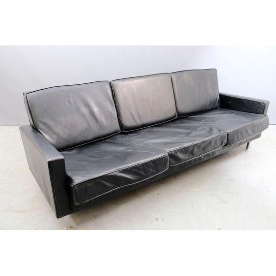 Image 1 of Vintage 3-seater metal and leather sofa by George Nelson for Herman Miller, 1960