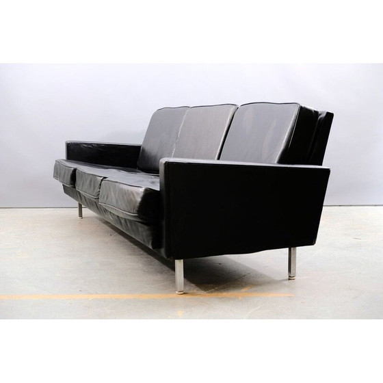 Image 1 of Vintage 3-seater metal and leather sofa by George Nelson for Herman Miller, 1960