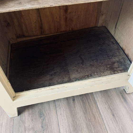 Image 1 of Vintage cream wood storage cabinet