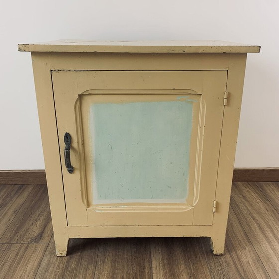 Image 1 of Vintage cream wood storage cabinet
