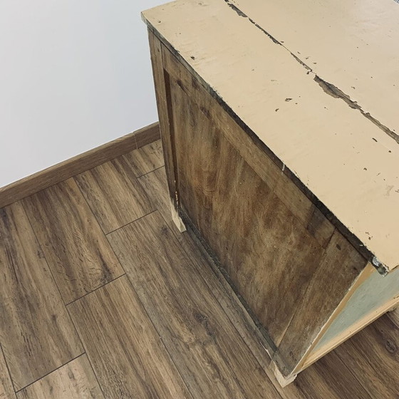 Image 1 of Vintage cream wood storage cabinet