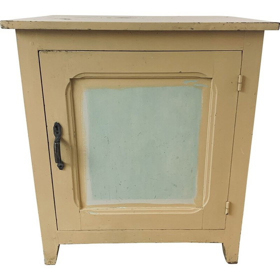 Image 1 of Vintage cream wood storage cabinet