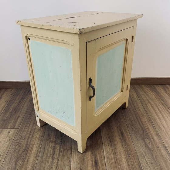Image 1 of Vintage cream wood storage cabinet