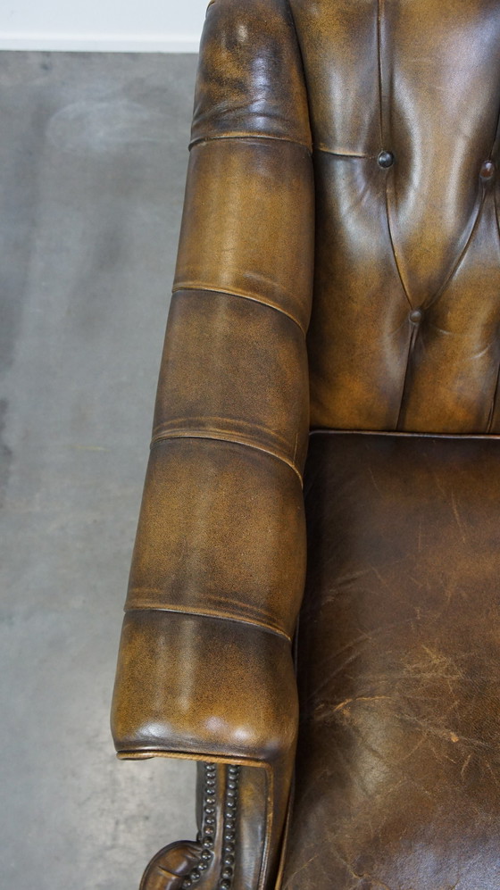 Image 1 of Beef Leather Chesterfield Armchair/ Armchair