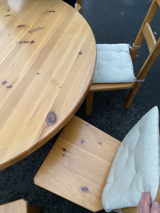 Image 1 of Roland Wilhelmsson Dining Table And 8 Chairs Pine Wood