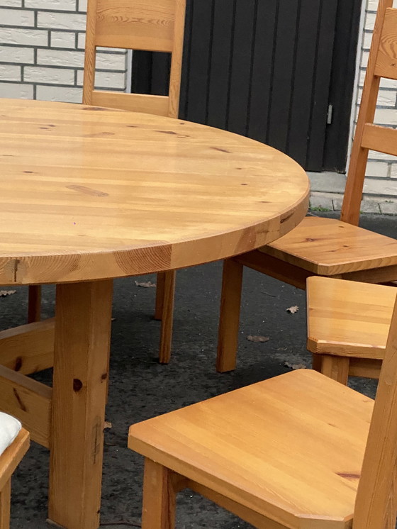 Image 1 of Roland Wilhelmsson Dining Table And 8 Chairs Pine Wood