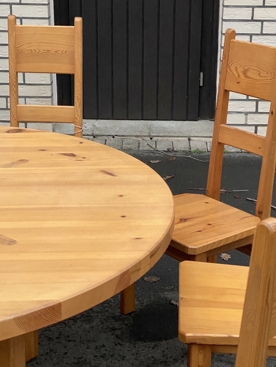 Image 1 of Roland Wilhelmsson Dining Table And 8 Chairs Pine Wood