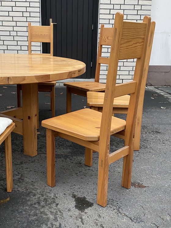 Image 1 of Roland Wilhelmsson Dining Table And 8 Chairs Pine Wood