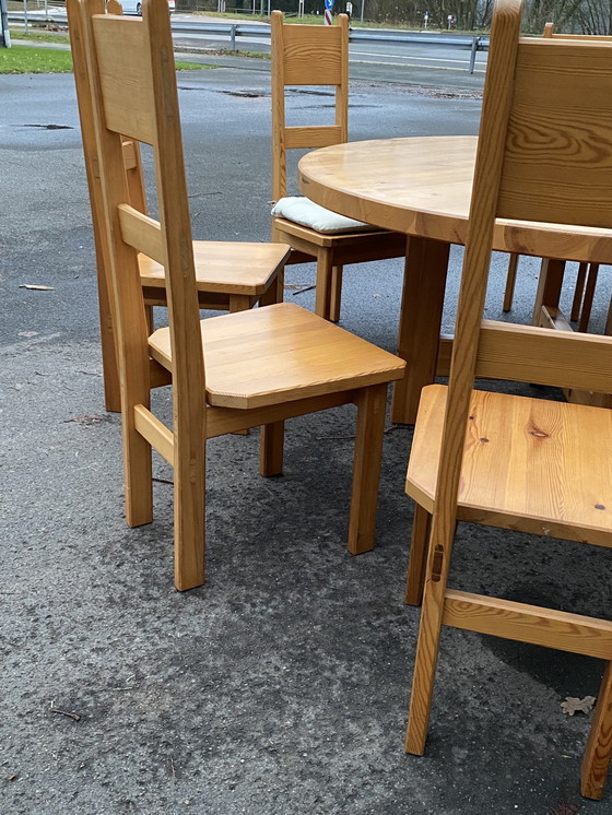 Image 1 of Roland Wilhelmsson Dining Table And 8 Chairs Pine Wood